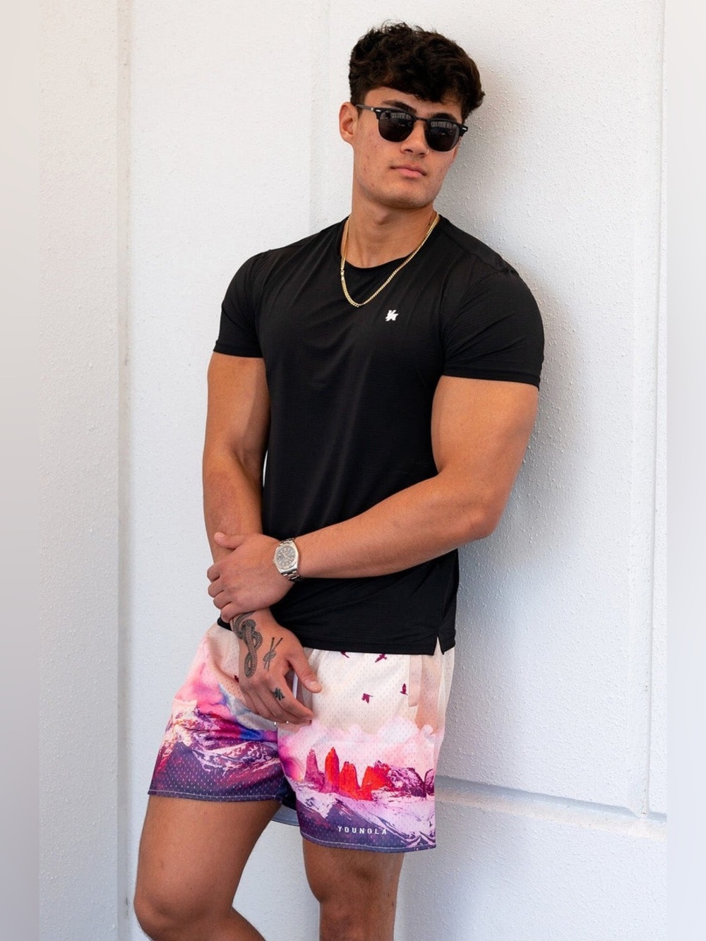 YOUNGLA 141 The Block Party Shorts Sedona Sunrise Large